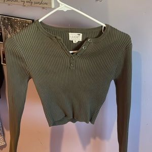 LA hearts sweater crop top - green size medium